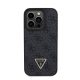 Guess Leather 4G Diamond Triangle Apple iPhone 15 Pro hátlap tok, fekete