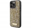 Guess Rhinestone Metal Logo Apple iPhone 15 Pro hátlap tok, sárga