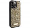 Guess Rhinestone Metal Logo Apple iPhone 15 Pro hátlap tok, sárga