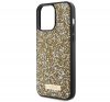 Guess Rhinestone Metal Logo Apple iPhone 15 Pro hátlap tok, sárga