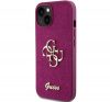 Guess Glitter Script Big 4G Apple iPhone 15 hátlap tok, lila