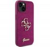 Guess Glitter Script Big 4G Apple iPhone 15 hátlap tok, lila