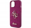 Guess Glitter Script Big 4G Apple iPhone 15 hátlap tok, lila