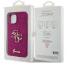 Guess Glitter Script Big 4G Apple iPhone 15 hátlap tok, lila