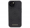 Guess Leather 4G Stamped Apple iPhone 15 hátlap tok, fekete