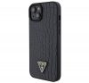 Guess Croco Triangle Metal Logo Apple iPhone 15 hátlap tok, fekete