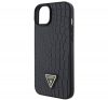 Guess Croco Triangle Metal Logo Apple iPhone 15 hátlap tok, fekete