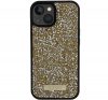 Guess Rhinestone Metal Logo Apple iPhone 15 hátlap tok, sárga