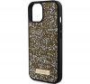 Guess Rhinestone Metal Logo Apple iPhone 15 hátlap tok, sárga