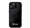 Guess Sequin Script Metal Apple iPhone 15 hátlap tok, fekete