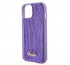 Guess Sequin Script Metal Apple iPhone 15 hátlap tok, lila