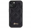 Guess Quilted Metal Logo Apple iPhone 15 hátlap tok, fekete