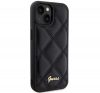 Guess Quilted Metal Logo Apple iPhone 15 hátlap tok, fekete