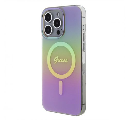 Guess IML Iridescent MagSafe Apple iPhone 15 Pro hátlap tok, rózsaszín