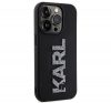 Karl Lagerfeld 3D Rubber Glitter Logo Apple iPhone 15 Pro hátlap tok, fekete