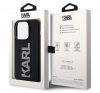 Karl Lagerfeld 3D Rubber Glitter Logo Apple iPhone 15 Pro hátlap tok, fekete