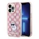 Karl Lagerfeld Monogram Choupette Apple iPhone 15 Pro hátlap tok, rózsaszín