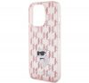 Karl Lagerfeld Monogram Choupette Apple iPhone 15 Pro hátlap tok, rózsaszín