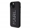 Karl Lagerfeld 3D Rubber Glitter Logo Apple iPhone 15 Plus hátlap tok, fekete