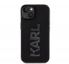 Karl Lagerfeld 3D Rubber Glitter Logo Apple iPhone 15 Plus hátlap tok, fekete