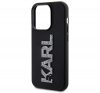 Karl Lagerfeld 3D Rubber Glitter Logo Apple iPhone 15 Pro Max hátlap tok, fekete