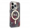 Guess IML Flowers MagSafe Apple iPhone 14 Pro hátlap tok, khaki