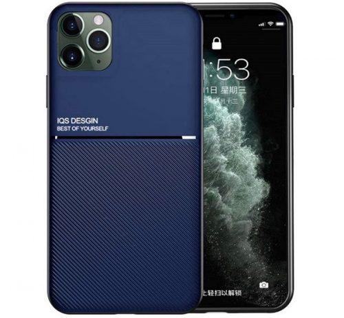 Samsung Galaxy A21 SM-A210F, Szilikon tok, közepesen ütésálló, mágneses tartóval kompatibilis, karbon minta, Wooze Carbo