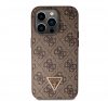 Guess 4G Strass Triangle Metal Logo tok, iPhone 15 Pro, barna