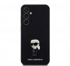 Karl Lagerfeld Liquid Silicone Metal Ikonik Samsung Galaxy S23 FE hátlap tok, fekete