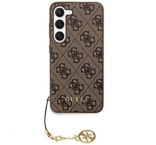 Guess 4G Charms Samsung Galaxy S24 szilikon tok, barna