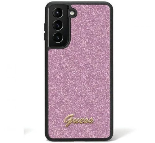 Guess Glitter Script 4G Samsung Galaxy S24 Ultra hátlap tok, lila