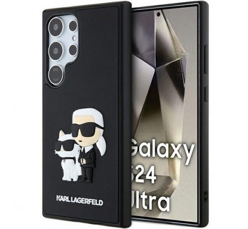 Karl Lagerfeld 3D Rubber Karl&Choupette Samsung Galaxy S24 Ultra tok, fekete