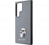 Karl Lagerfeld Saffiano Karl & Choupette Metal Pin Samsung Galaxy S24 Ultra tok, szürke