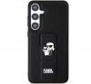 Karl Lagerfeld Gripstand Saffiano Karl&Choupette Pins Samsung Galaxy S24 Ultra tok, fekete