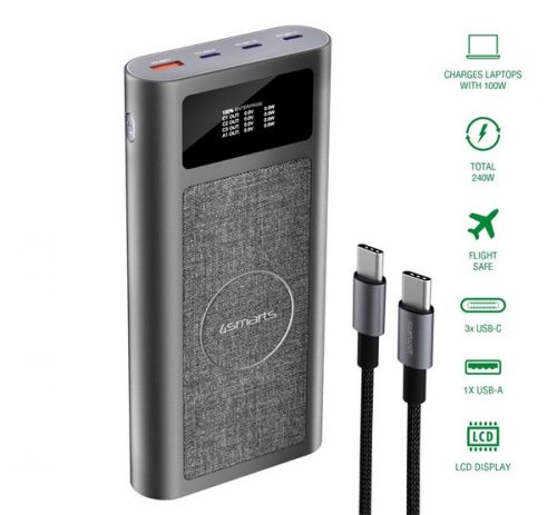 4smarts Enterprise Ultra külső akkumulátor, 26800mAh, 240W, szürke