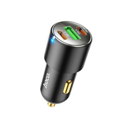 Hoco NZ6 autós szivargyújtó töltő, USB QC 3.0 + 2xType C (PD 45W) fekete