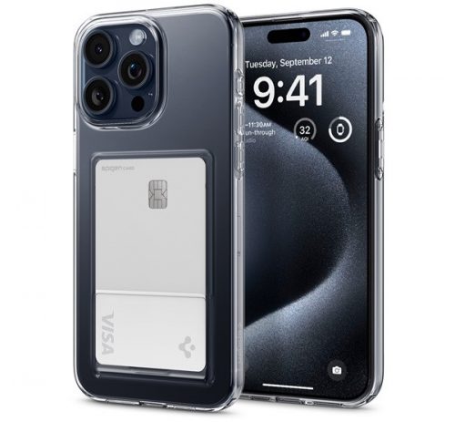 Spigen Crystal Slot Apple iPhone 15 Pro Crystal Clear tok, átlátszó