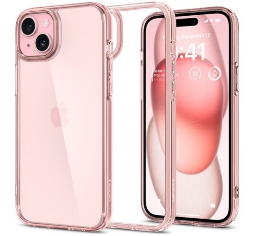 Spigen Ultra Hybrid Apple iPhone 15 Rose Crystal tok, átlátszó