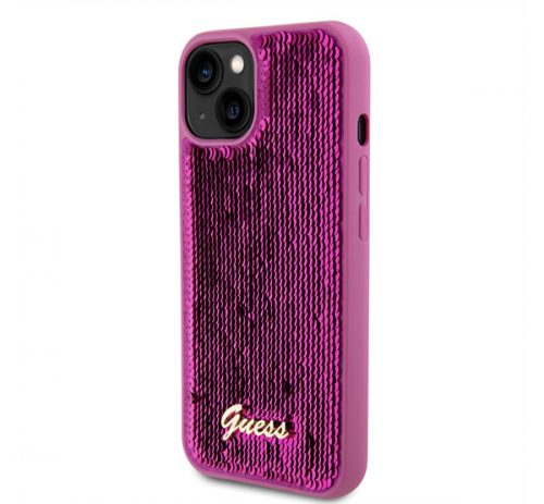 Guess Sequin Script Logo iPhone 13 tok, magenta