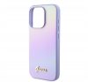 Guess PU Leather Iridescent Metal Script iPhone 15 Pro tok, lila