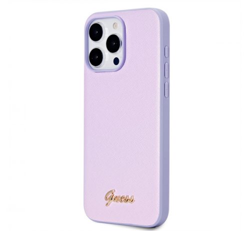 Guess PU Leather Iridescent Metal Script iPhone 15 Pro Max tok, lila