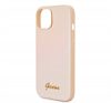 Guess PU Leather Iridescent Metal Script iPhone 15 tok, arany