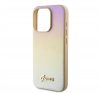 Guess PU Leather Iridescent Metal Script iPhone 15 Pro Max tok, arany