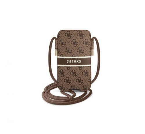 Guess 4G Stripe GUPHL4GDBR 6,7" telefontartó táska, barna 