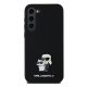 Karl Lagerfeld Silicone Karl&Choupette Metal Pin Samsung Galaxy A55 hátlap tok, fekete, KLHCSA55SMHKCNPK