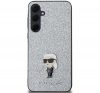 Karl Lagerfeld Fixed Glitter Choupette Logo Metal Pin Samsung Galaxy A35 hátlap tok, ezüst, KLHCSA35GCNPSG 