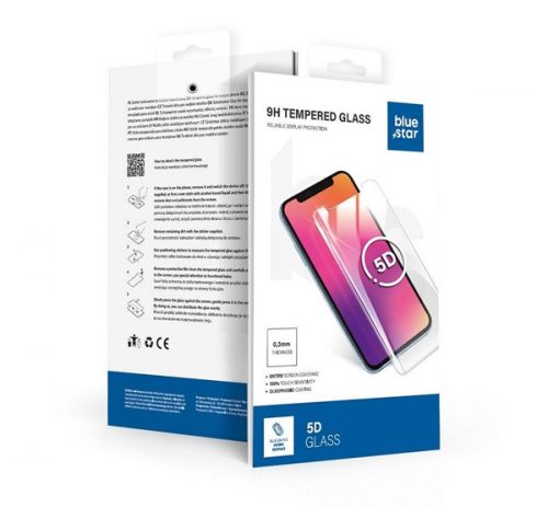 Blue Star Samsung Galaxy A55 5G teljes kijelzős kijelzővédő üvegfólia, fekete