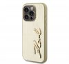 Karl Lagerfeld Wrinkled PU Signature Logo Apple iPhone 15 Pro hátlap tok, arany