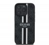 Guess 4G Printed Stripes MagSafe Apple iPhone 16 Pro hátlap tok, fekete/barna GUHMP16LP4RPSK