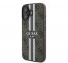 Guess 4G Printed Stripes MagSafe Apple iPhone 16 Plus hátlap tok, barna GUHMP16MP4RPSW